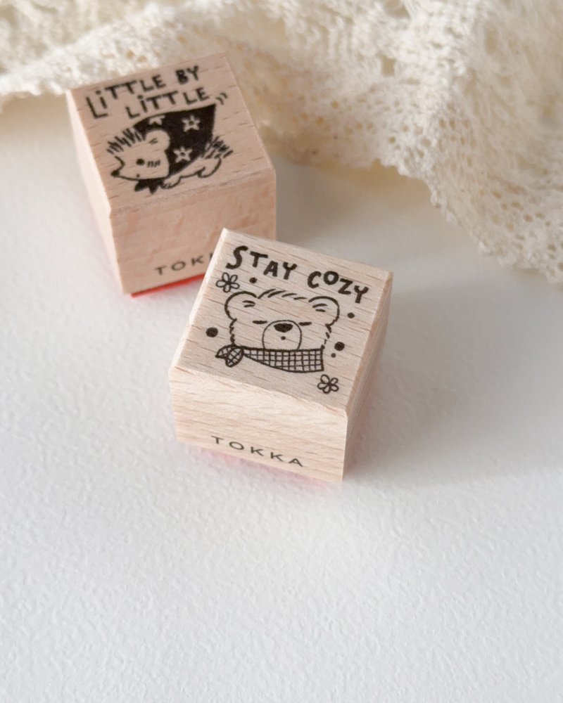 熊熊 2×2cm 橡胶印章 | 温暖心情 日记或赠礼的疗愈点缀 - 印章/印台 - 木头 