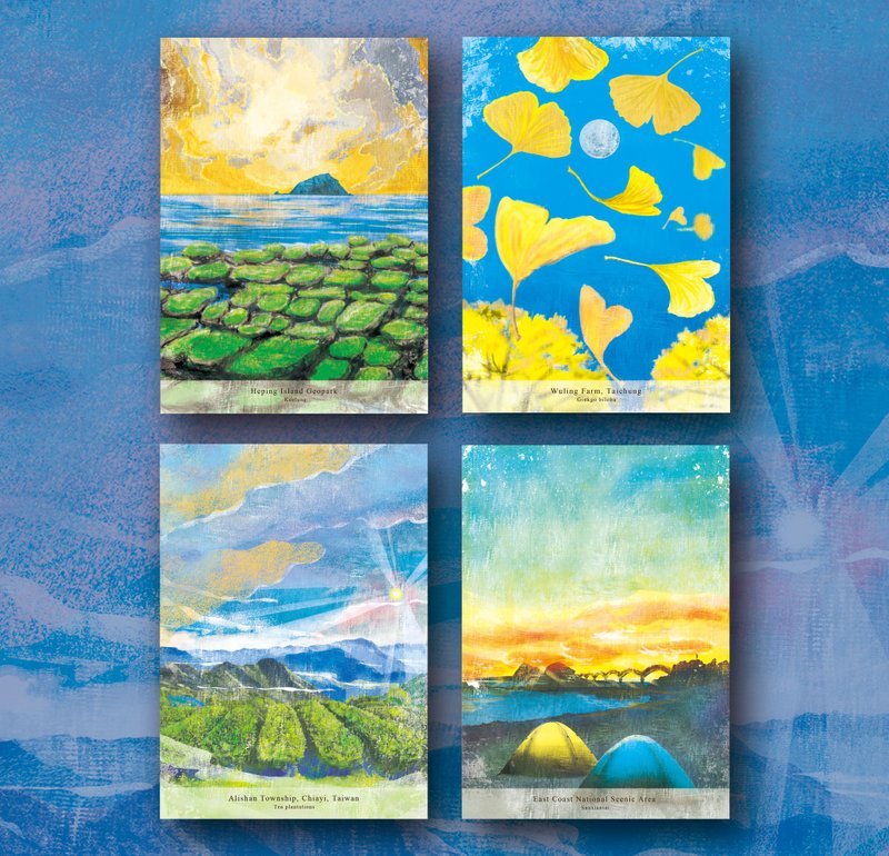 三仙台、豆腐岩、武陵农场、阿里山明信片组合 - 卡片/明信片 - 纸 多色