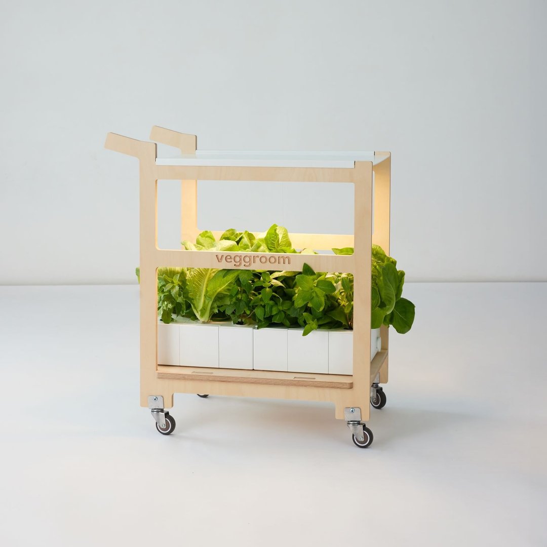 Veggroom 水耕全自动蔬菜种植Trolley 家俬带轮茶几角几 | 水耕机 - 其他 - 木头 白色