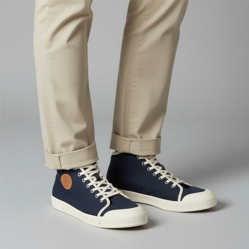 B2 西班牙工艺 / 男款高筒 / 帆布鞋 / spring court - 男款休闲鞋 - 棉．麻 多色