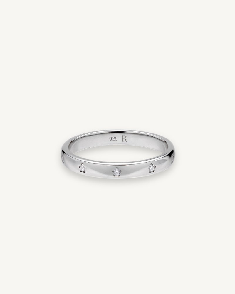 Flora Ring │ 小花戒指 轻珠宝 纯银戒指 尾戒 送礼【快速出货】 - 戒指 - 纯银 银色