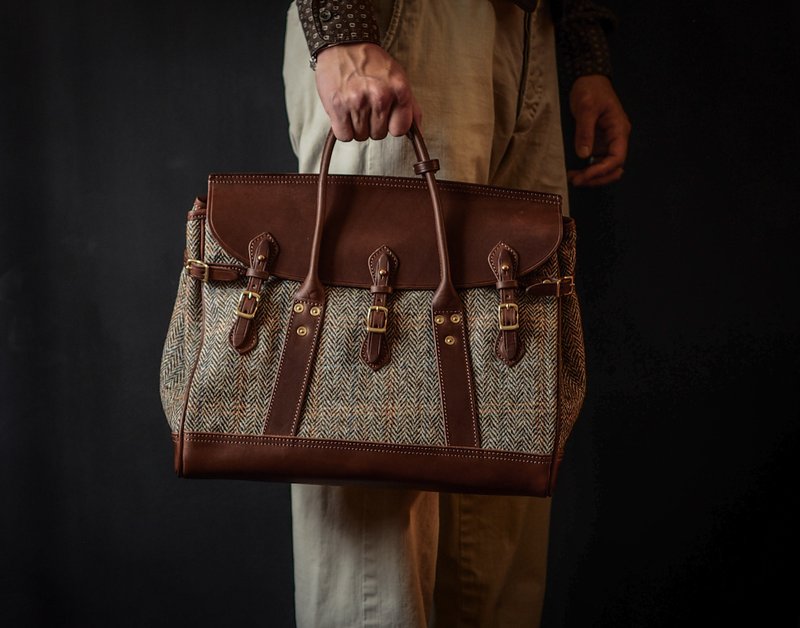 Well-Dressed Satchel Limited Edition Harris Tweed 羊毛布料款 - 手提包/手提袋 - 真皮 多色