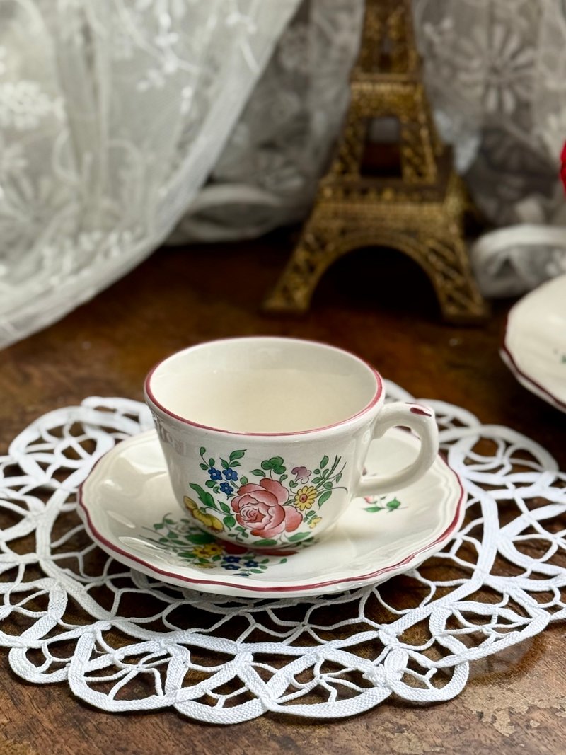 50271-优雅的法国K & G Luneville古典瓷杯与碟100ml - 咖啡杯/马克杯 - 瓷 