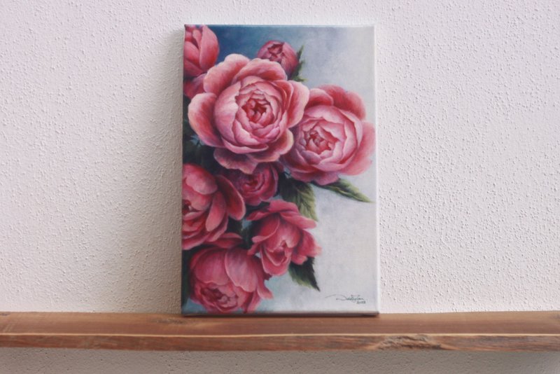 【粉黛】丙烯画原作 | 春季粉色月季 | 玄关客厅挂画 - 插画/绘画/写字 - 棉．麻 