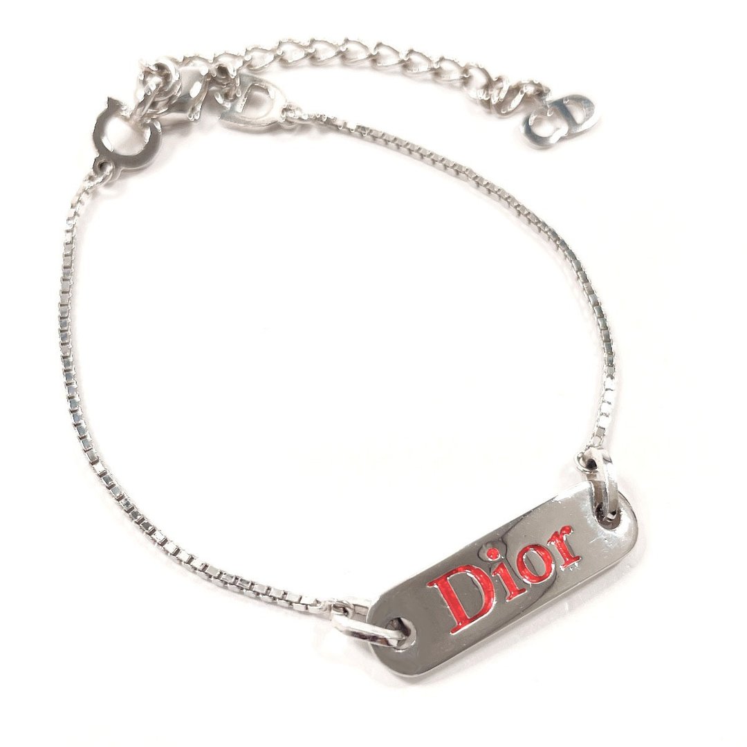 【日本直送 中古美品】Christian Dior 手链 锁头饰牌 Vintage 金属 银色 - 手链/手环 - 贵金属 银色