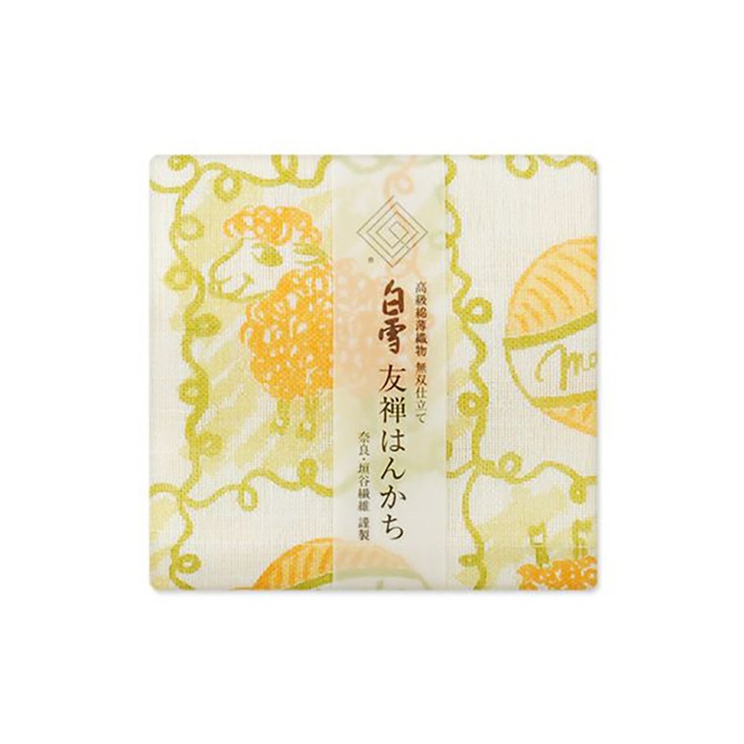 京友禅染手帕 / 玛莉有只小绵羊 黄色 - 手帕/方巾 - 棉 黄色