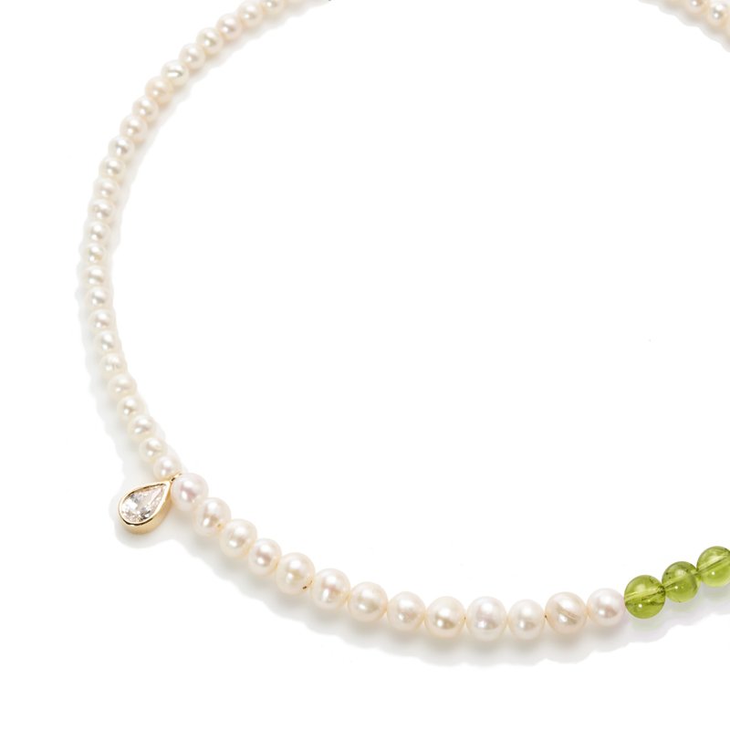 Graine Peridot Pearl Necklace - 项链 - 珍珠 金色