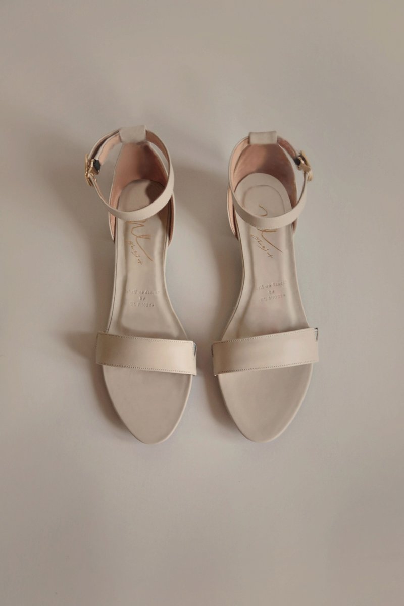 Oné Caramel (米杏) 低跟 Sandals | WL - 男女凉鞋 - 真皮 卡其色