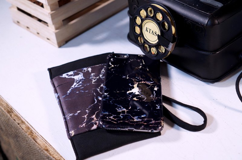 ‘期间限定’极地大理石【L Size-暗潮黑】Onor专利可擦拭手机套(适用全手机)iPhone 6 Sony Xperia Z3  i6S Plus Z5 G4 M7 M8 M9 手机壳 保护套(手、颈绳需另加购) - 手机壳/手机套 - 其他材质 多色