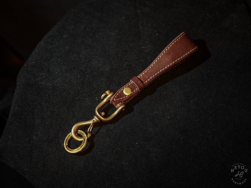 Solid Brass Key Chain - 复古旋转钥匙圈 - 钥匙链/钥匙包 - 其他材质 咖啡色