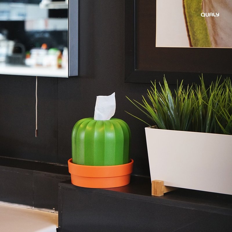 QUALY 仙人掌卷筒卫生纸盒 两色 - 收纳用品 - 塑料 绿色