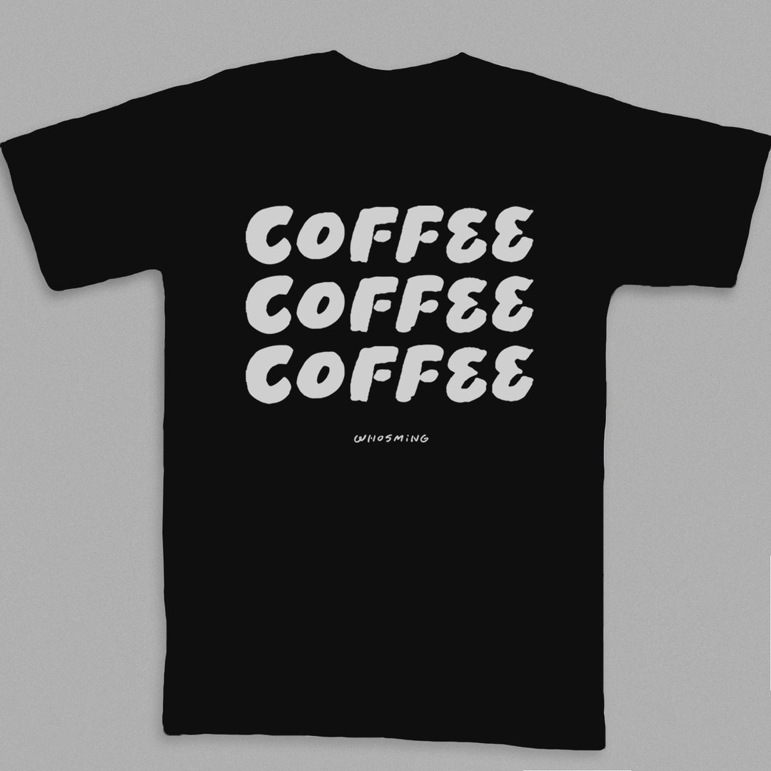 TRIPLE COFFEE - T-Shirt 黑 - 其他 - 棉．麻 黑色