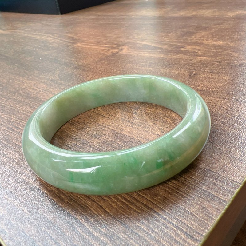 三彩翡翠手镯 | 18.5围 | 天然缅甸玉翡翠A货 | 送礼 - 手链/手环 - 玉石 绿色