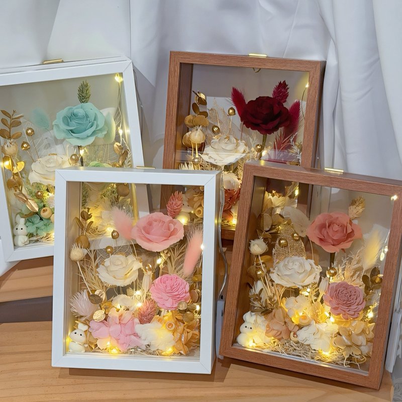 Fengflower 【立体框花 • 小花园】永生花/不凋花/干燥花/送礼 - 干燥花/捧花 - 植物．花 