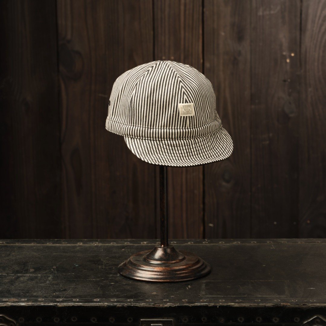 Railman Work Cap - 条纹 Hickory - 帽子 - 棉．麻 