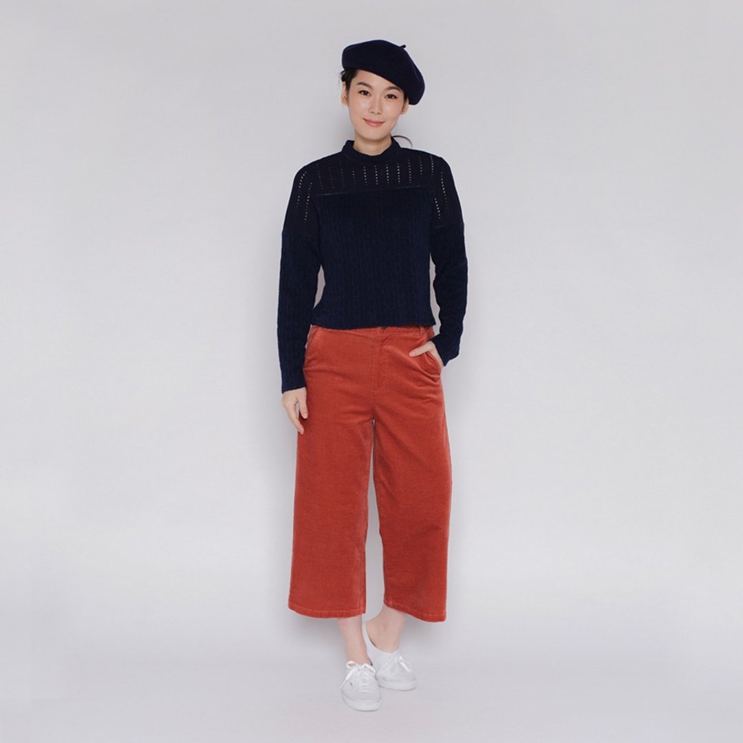 灵光随想绒布宽裤 Reverie Wide Leg Trouser - 女装长裤 - 棉 红色