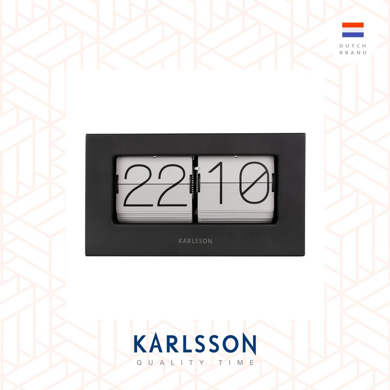 荷兰Karlsson 金属翻页钟灰页 Table clock Boxed Flip grey - 时钟/闹钟 - 其他金属 灰色