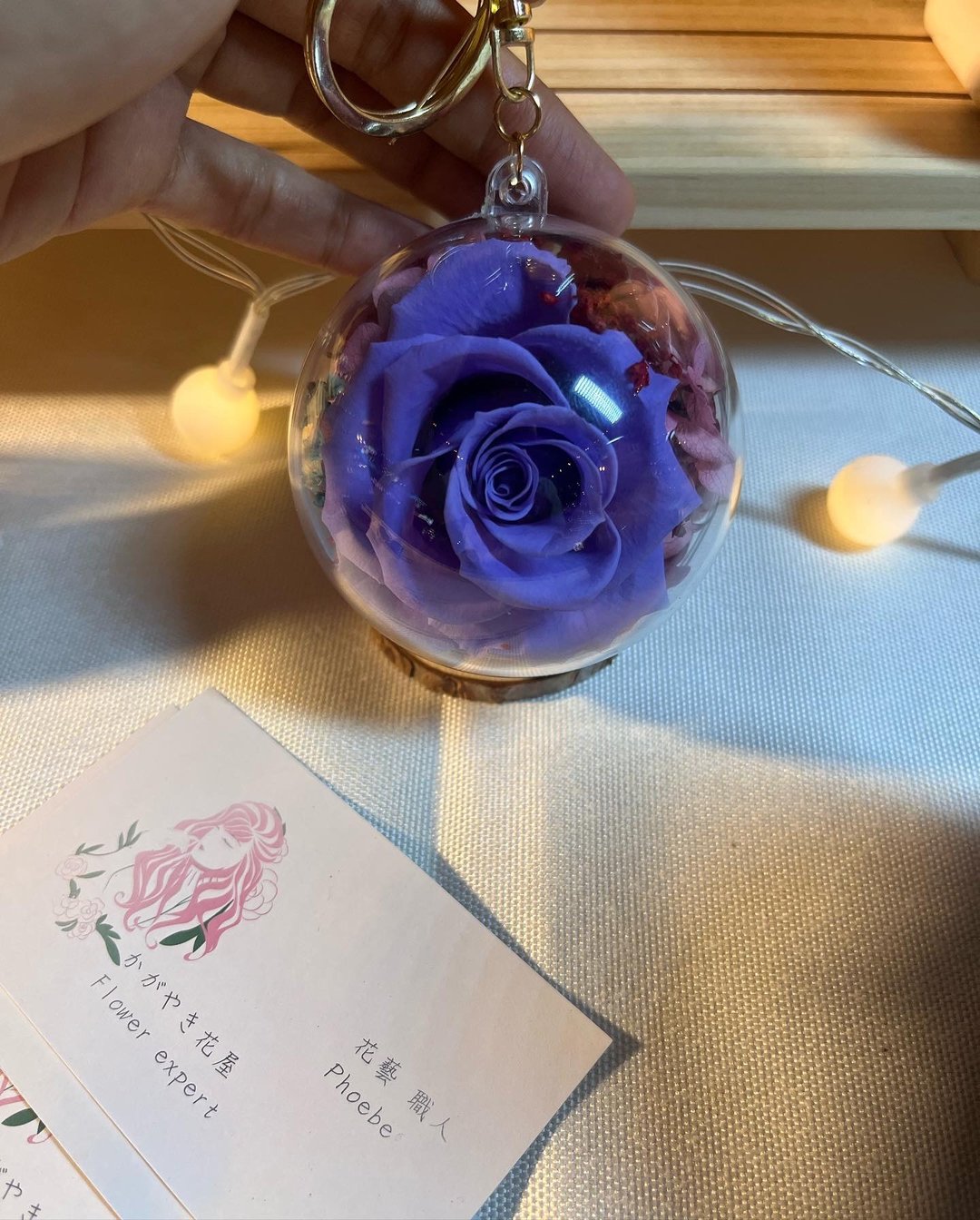 定制化钥匙圈/永生花/干燥花/送礼自用/心型/圆形 - 钥匙链/钥匙包 - 植物．花 紫色