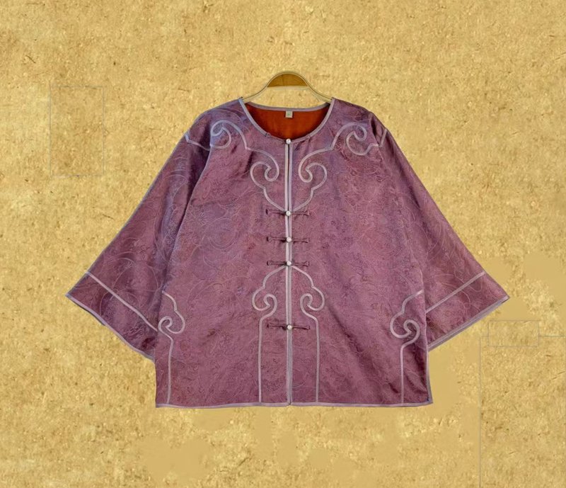 【朱紫】 新中式復古红云纱上衣 - 女装上衣 - 丝．绢 多色