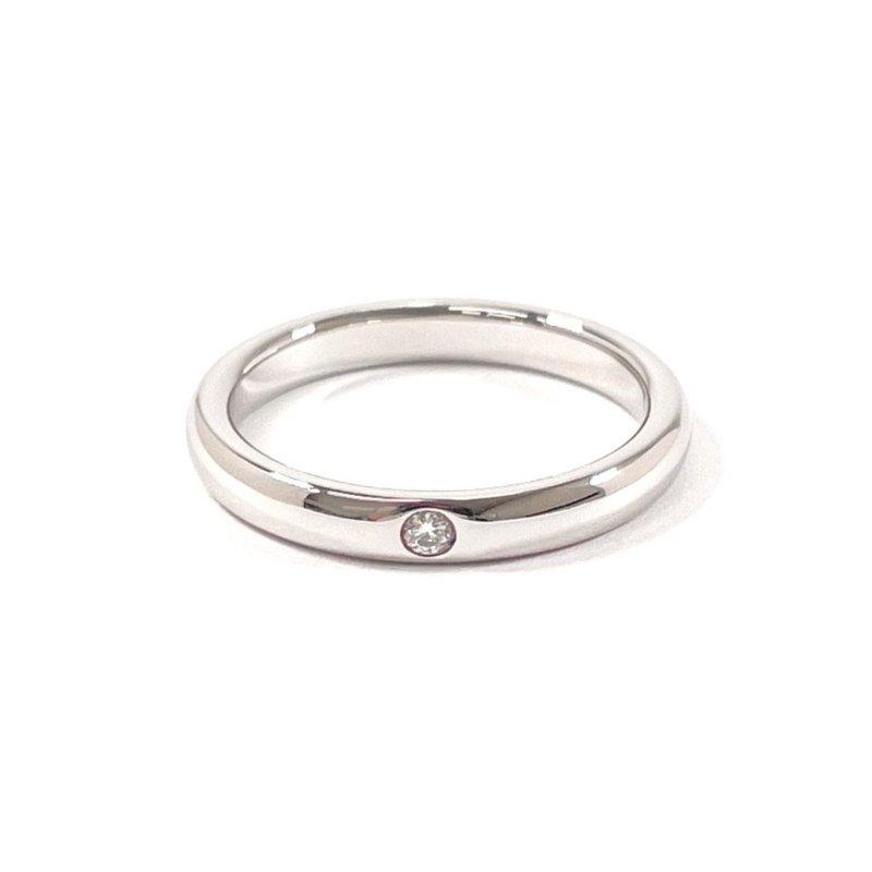 【日本直寄．近全新】11号 蒂芙尼 TIFFANY&Co. 戒指 Stackable Band Ring Elsa Peretti Pt950 铂金/钻石 - 戒指 - 贵金属 银色