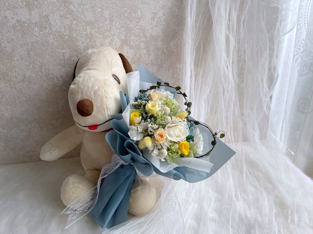 浪漫爱心花束|永生花束|花束包装| - 干燥花/捧花 - 植物．花 绿色