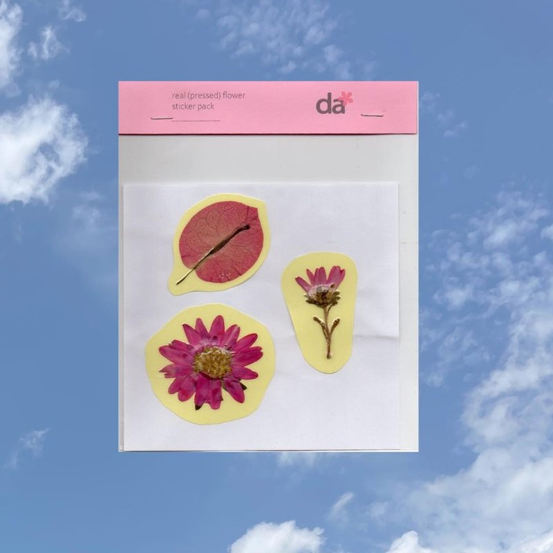 花痴贴纸，混合图案，单粉色花朵 - 贴纸 - 塑料 多色