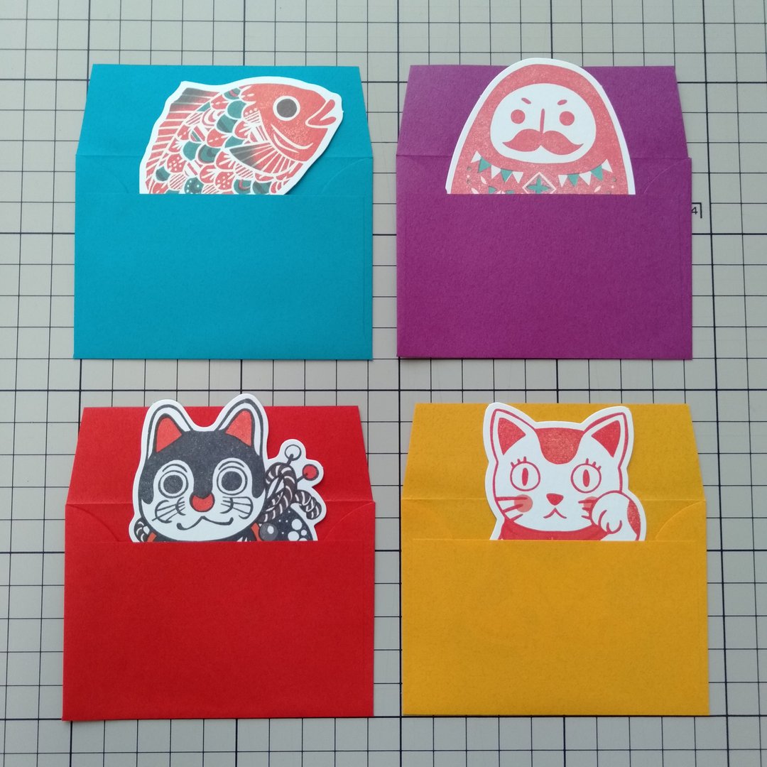 Goodluckcharm Diecut card - 卡片/明信片 - 纸 红色