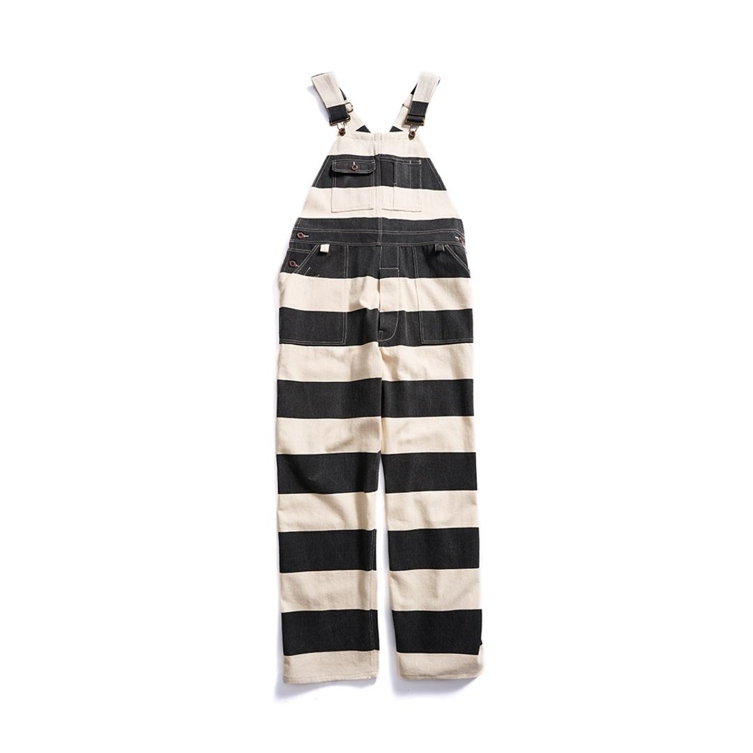 Prisoner Overall - 黑白条纹 Stripe - 背带裤/连体裤 - 棉 