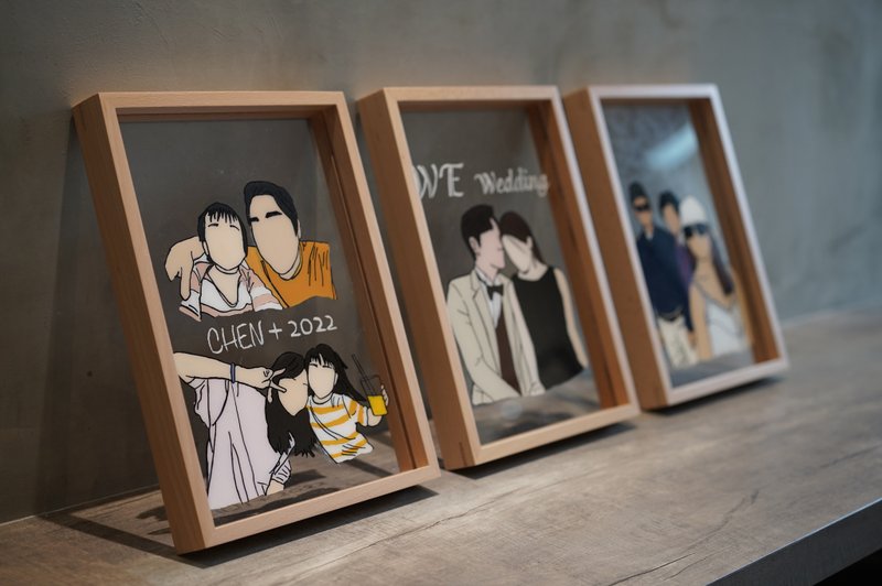 DIY礼盒 AHM IARTS 透明系手绘框－似颜绘 定制化 - 插画/绘画/写字 - 压克力 透明