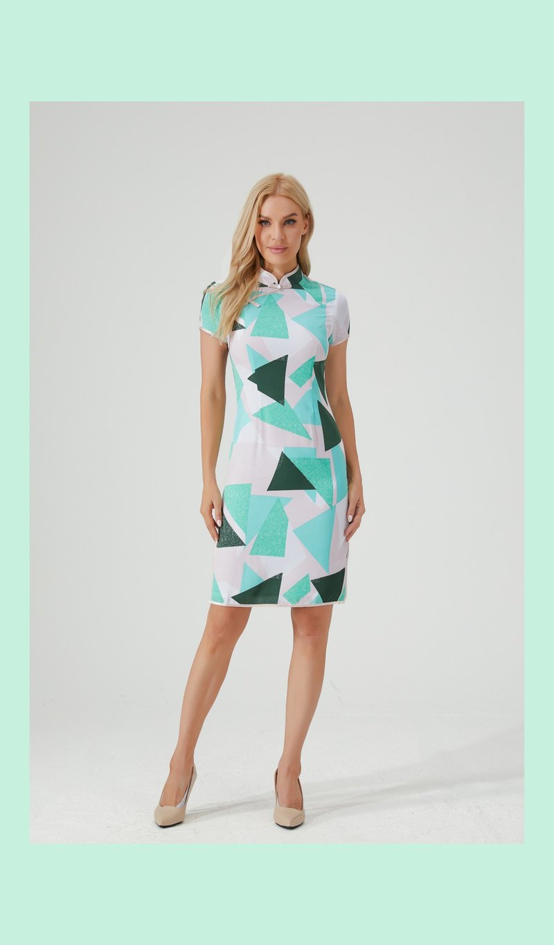 VINTAGE 悦裳 新式改良复古旗袍 长裙 连身裙 牛仔布旗袍 牛仔裙 - 旗袍 - 棉．麻 多色