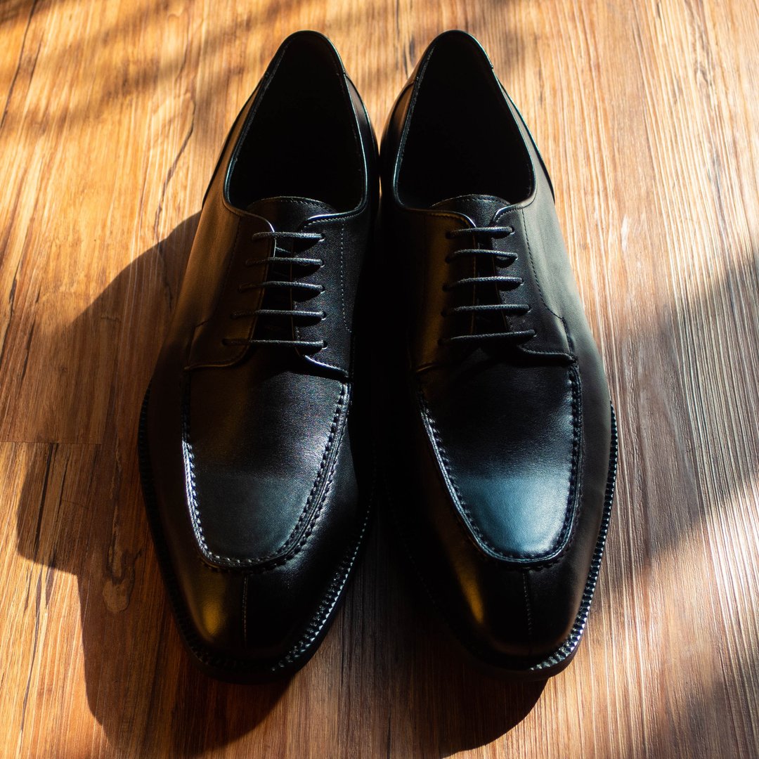 REGENT 典雅裙饰德比鞋-黑/ Apron Toe Derby-Black - 男款皮鞋 - 真皮 黑色