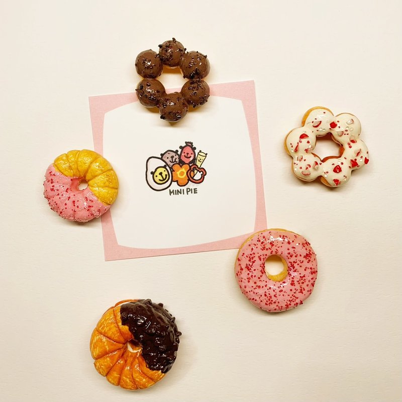 可口甜甜圈系列磁铁(单个贩售)(多款可选) - 冰箱贴/磁贴 - 粘土 多色