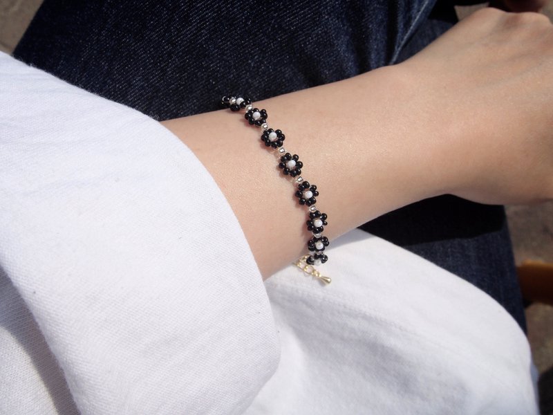 串珠手链 花朵 【 V 】 链条配件 - 手链/手环 - 其他材质 黑色