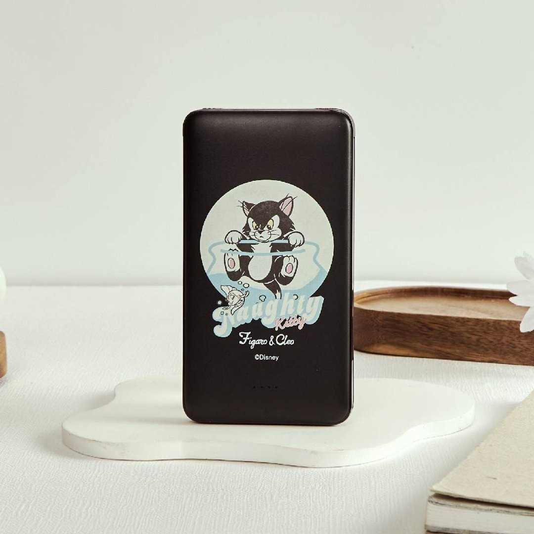 Disney Cats And Dogs-费加洛款调皮抓鱼双线快充10000mAh行动电 - 充电宝/传输线 - 塑料 多色