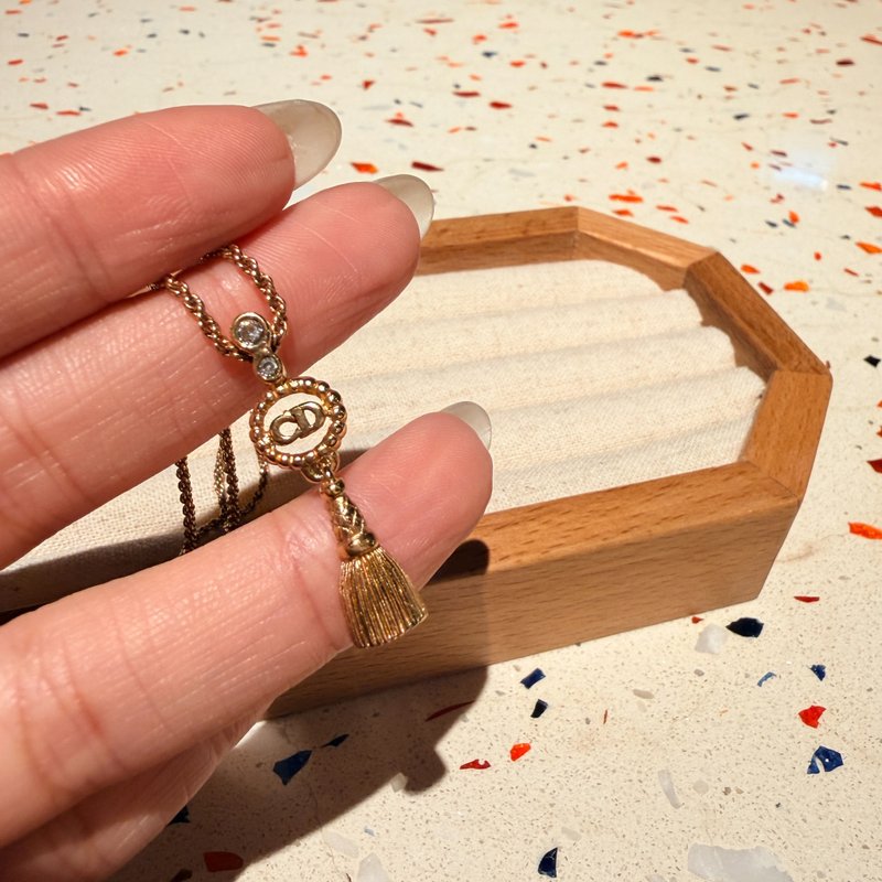 【日本中古】Vintage Dior 90-00 年代 CD 水钻流苏项链 - 项链 - 其他金属 金色