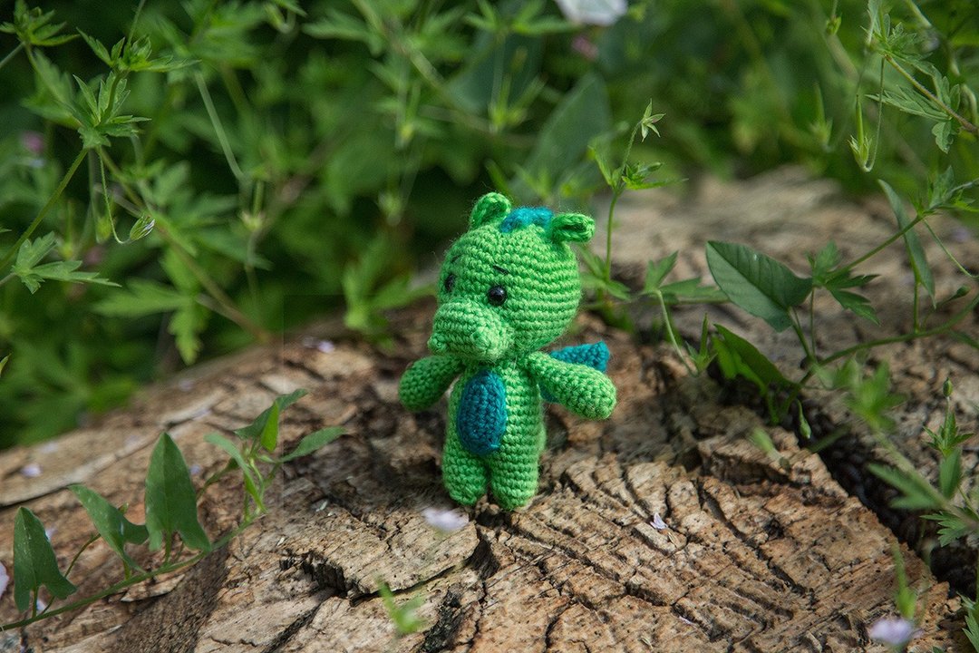Baby dragon, Fire dragon, Crochet dragon, Crochet dragon Stuffed toy, dragon toy - 玩具/玩偶 - 羊毛 