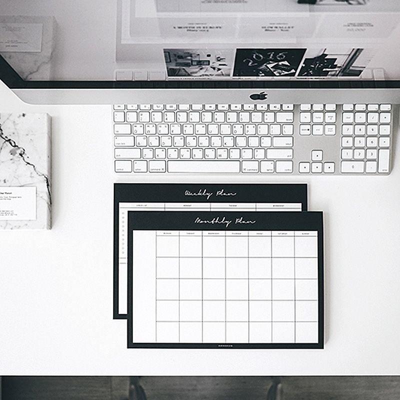 Dear Maison 极简月计划便条纸本-黑色,DMS50592 - 笔记本/手帐 - 纸 黑色