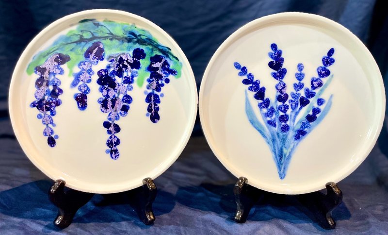 骨瓷盘・花园系列 - 盘子/餐盘/盘架 - 瓷 