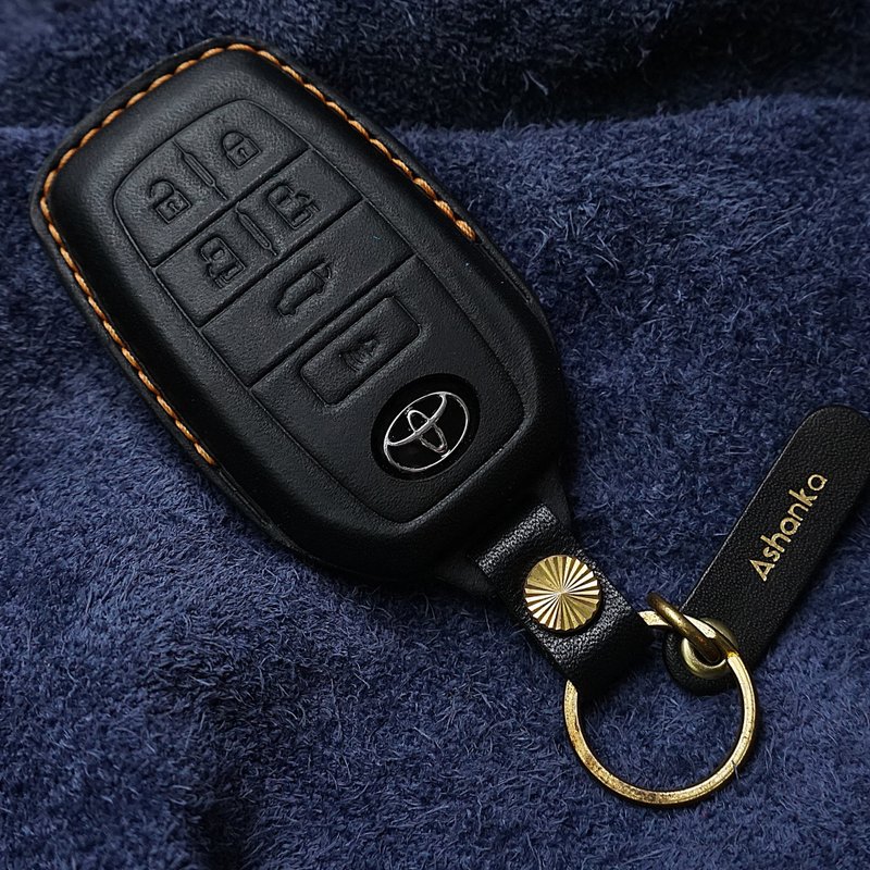 2021 TOYOTA SIENNA 丰田汽车 晶片 钥匙 皮套 免钥匙皮套 智能 i - 钥匙链/钥匙包 - 真皮 黑色
