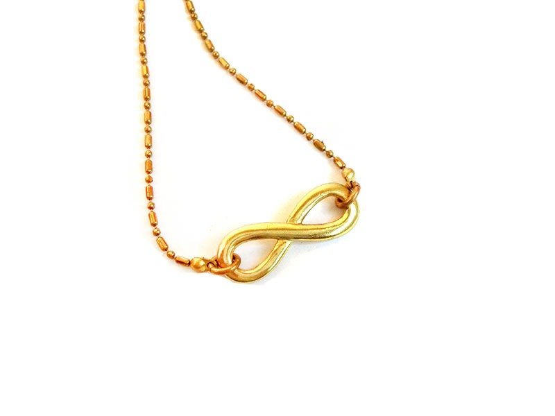 【UNA-优娜手作】热销爱无限黄铜短项链 定制化 - 项链 - 其他金属 金色