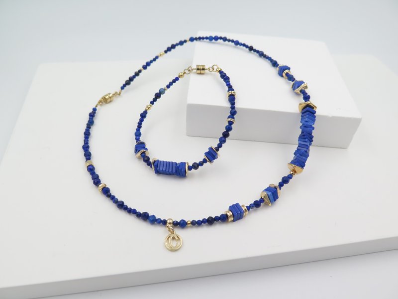 COLE COOL简约青金石手链颈链定制 独一无二的礼物 - 项链 - 半宝石 蓝色