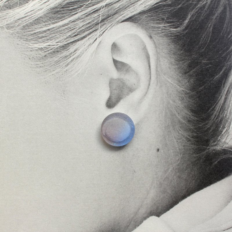 坠落天使抒情曲 / 树脂耳环 / 单只 / 圆形色票 - 耳环/耳夹 - 树脂 紫色