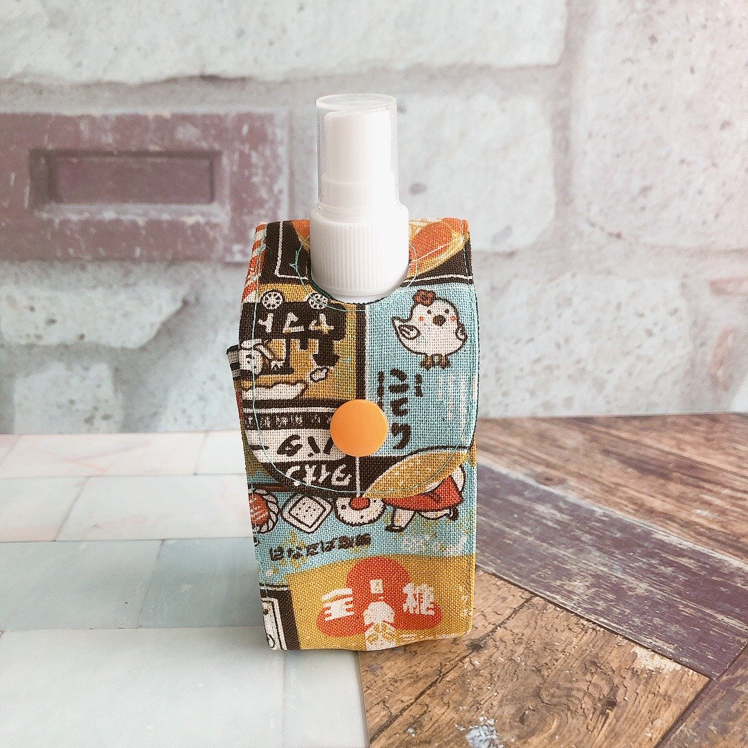 【复古广告】酒精瓶收纳袋 防疫必备 - 收纳用品 - 棉．麻 咖啡色