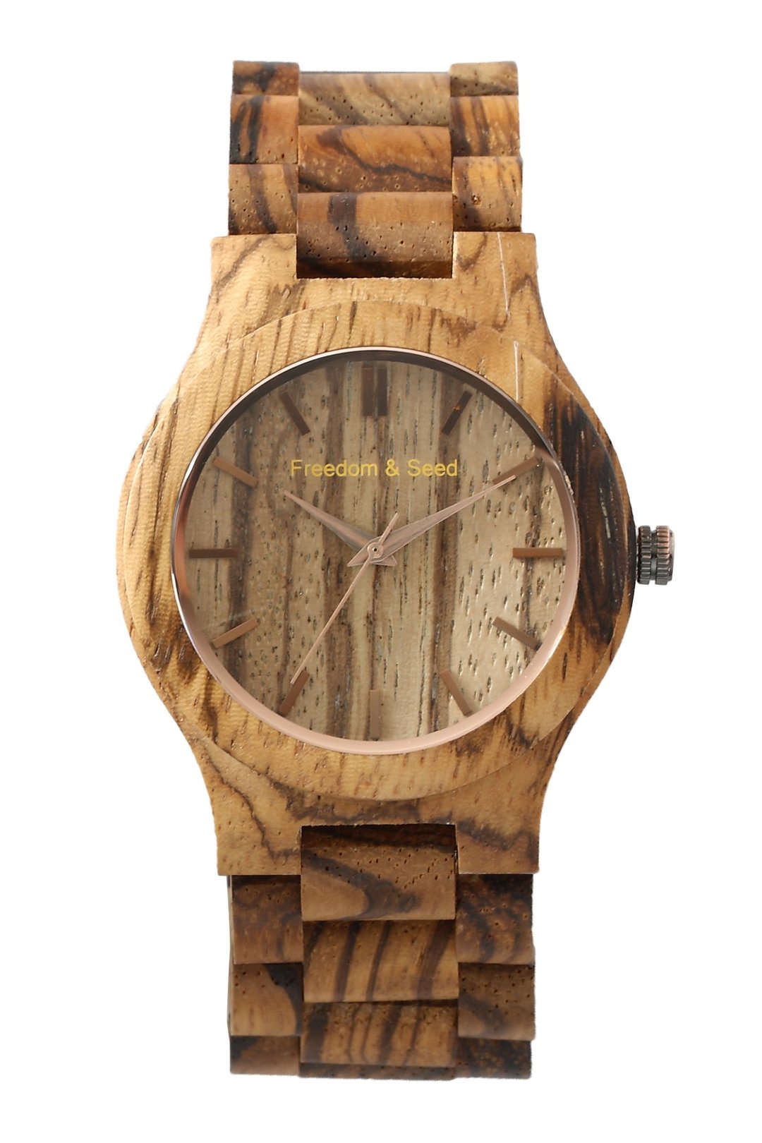 【Freedom&amp;Seed】日本木头腕表：艺系列43mm─Zebrawood斑马木款 - 女表 - 木头 咖啡色