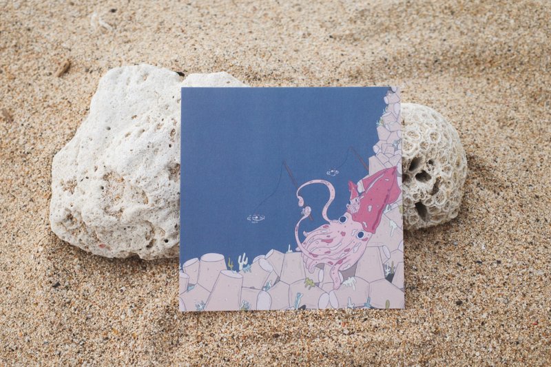 钓到了 上钩了丨小琉球插画明信片 - 卡片/明信片 - 纸 