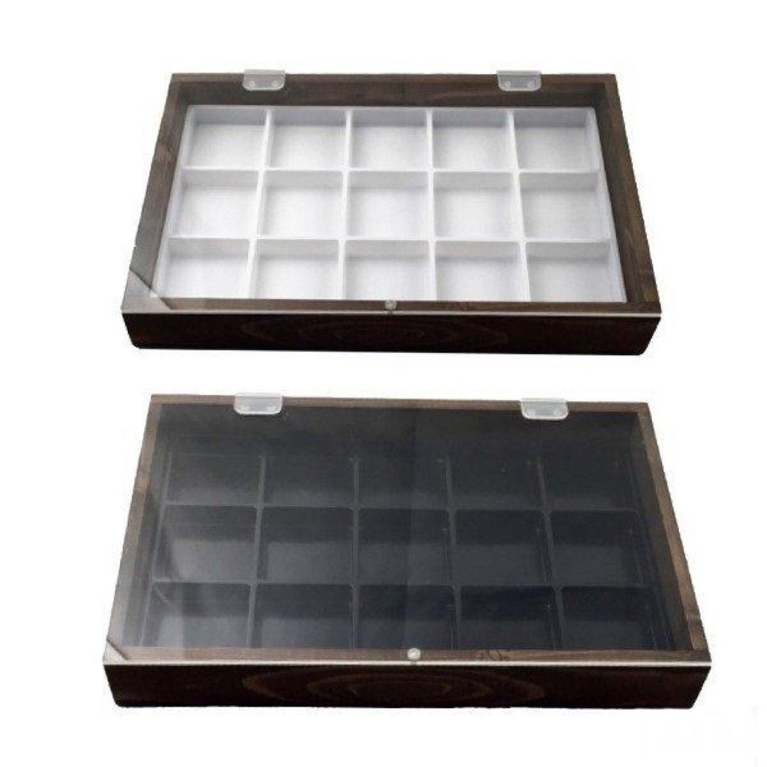Wood loose case 50mm Acrylic lid 2color - 收纳用品 - 木头 黑色
