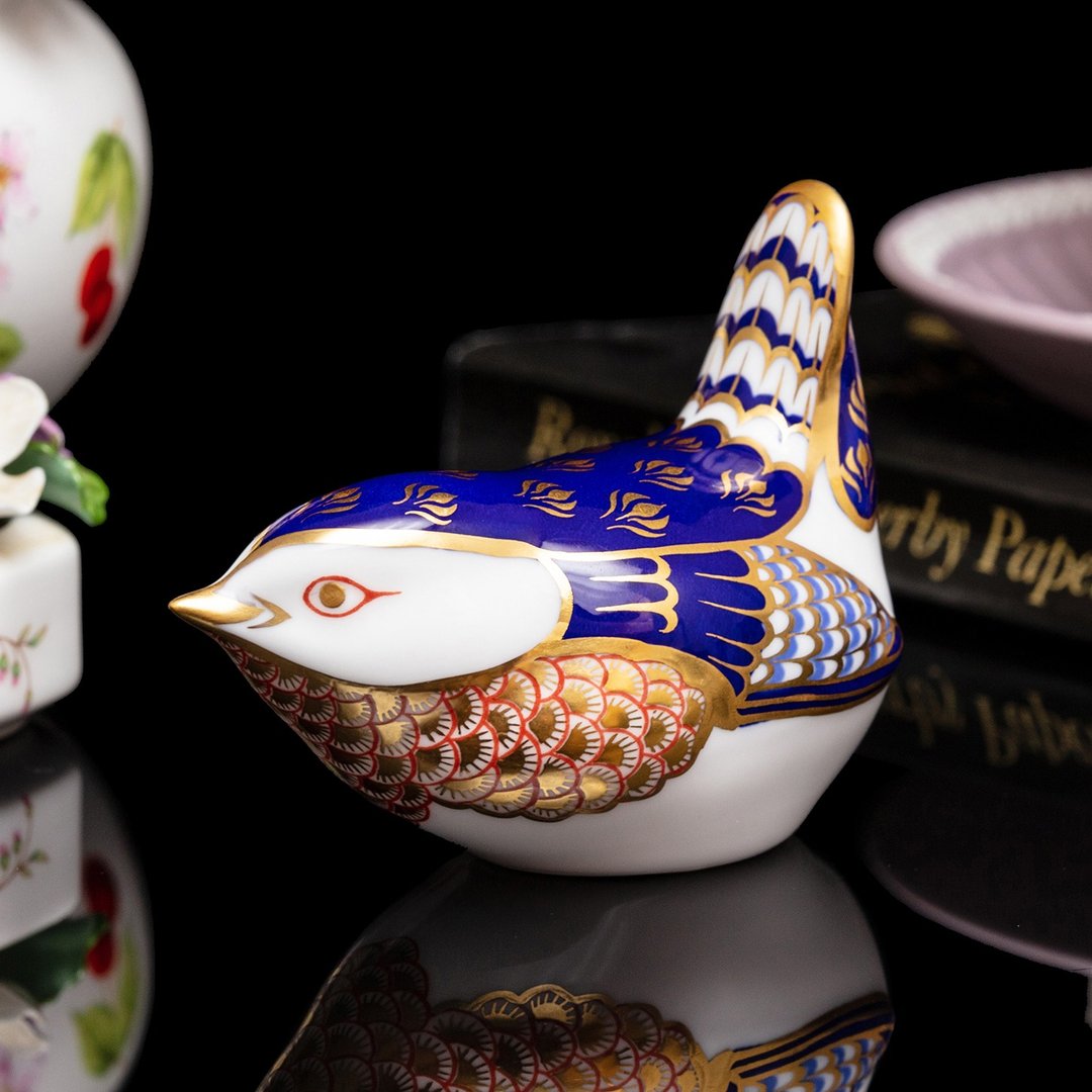 英国制Royal Crown Derby 雀鸟 伊万里骨瓷纸镇 欧式客厅摆饰 - 摆饰 - 瓷 