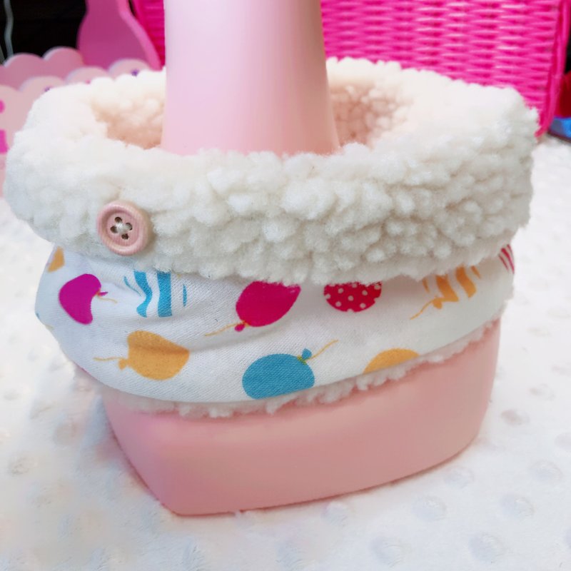 保暖棉毛围脖/围巾 正反两面皆可穿戴 粉红小 - 围嘴/口水巾 - 其他材质 粉红色