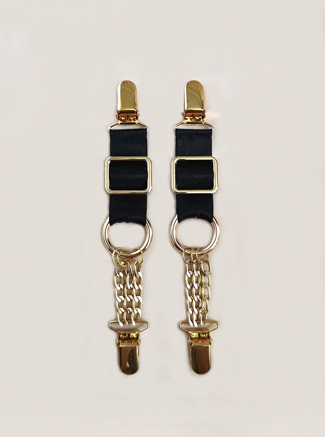 Suspender straps - Garter clips set - Stockings clips - Sexy chain jewelry - 其他 - 尼龙 黑色