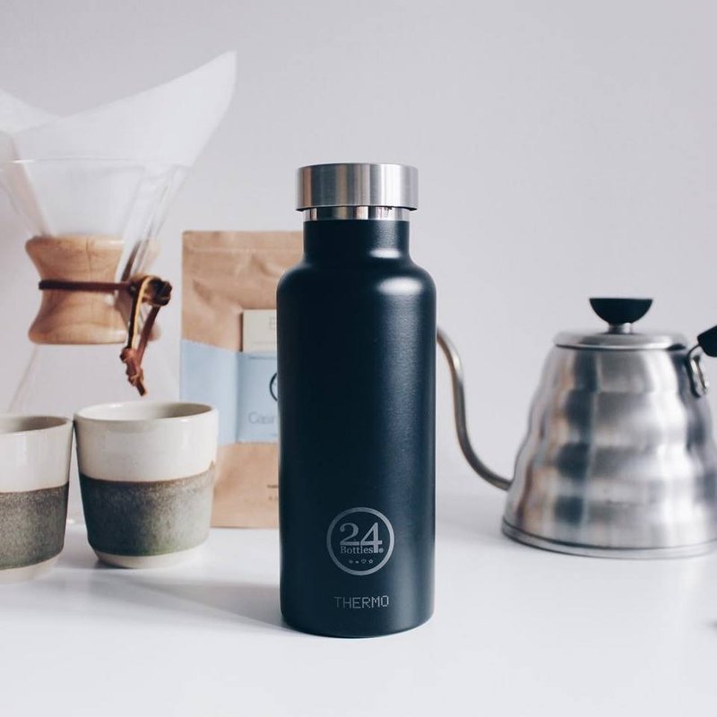 瑕疵品【THERMO冷热保温系列】绅士黑 - 不锈钢瓶500ml - 水瓶/水壶 - 不锈钢 黑色
